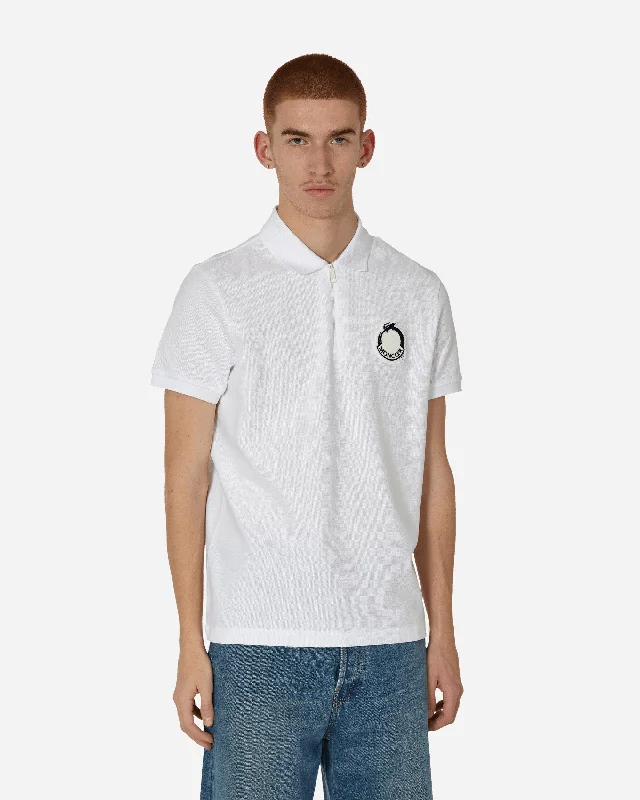 Men's short-sleeve premium casual top-Year of The Dragon Logo Patch Polo Shirt White