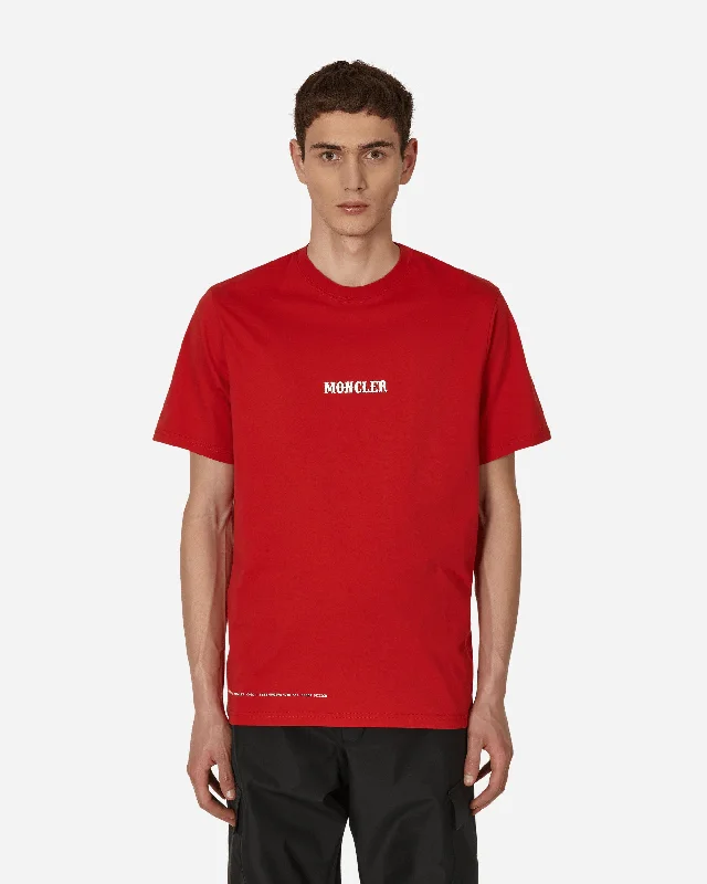 Men's short-sleeve trendy athletic tee-7 Moncler FRGMT Hiroshi Fujiwara Circus Motif T-Shirt Red