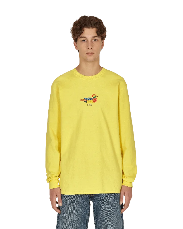 Men's short-sleeve minimalist tee-Duck Longsleeve T-Shirt Yellow