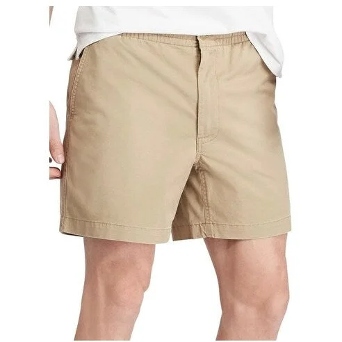 Men's slim fit chino pants-Polo Ralph Lauren Men's Classic-Fit Drawstring Shorts Beige Khaki Size Extra Large