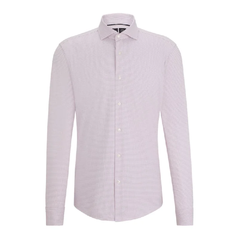 Men's casual button-up shirt-Regular-fit shirt in structured performance-stretch material