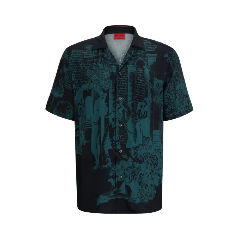 Men's classic cotton shirt-Relaxed-fit shirt with all-over seasonal print