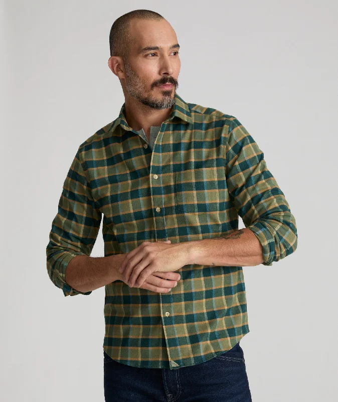 Men's long-sleeve linen shirt-Wrinkle-Free Performance Flannel Ryan Shirt