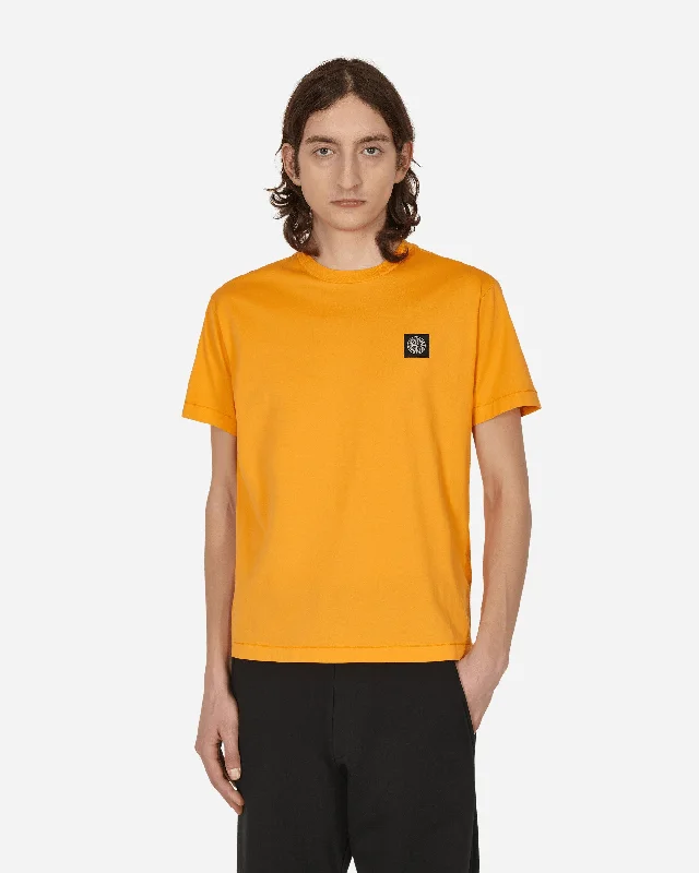 Men's short-sleeve lightweight shirt-Garment Dyed Logo T-Shirt Orange