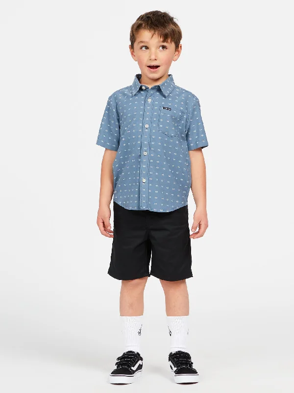 Men's modern slim shirt-Little Boys Stone Mags Short Sleeve Shirt - Slate Blue