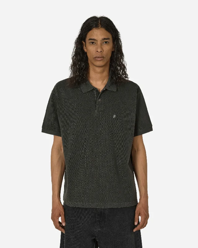 Men's short-sleeve sport casual top-Pigment Dyed Pique Polo Black