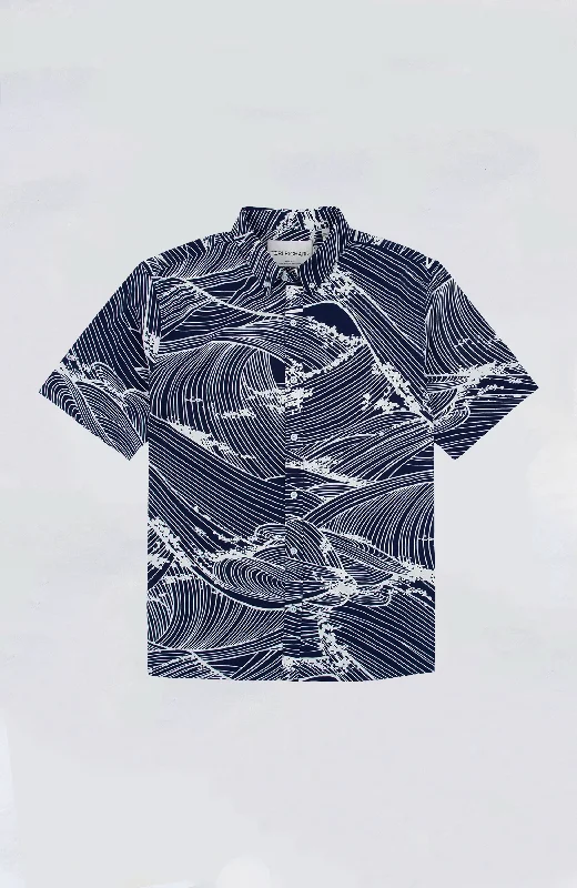 Men's soft linen shirt-Tori Richard - Cool Ocean Aloha Shirt