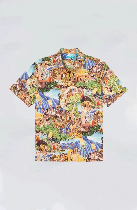 Men's short-sleeve oxford shirt-Tori Richard - Festivaloha Aloha Shirt