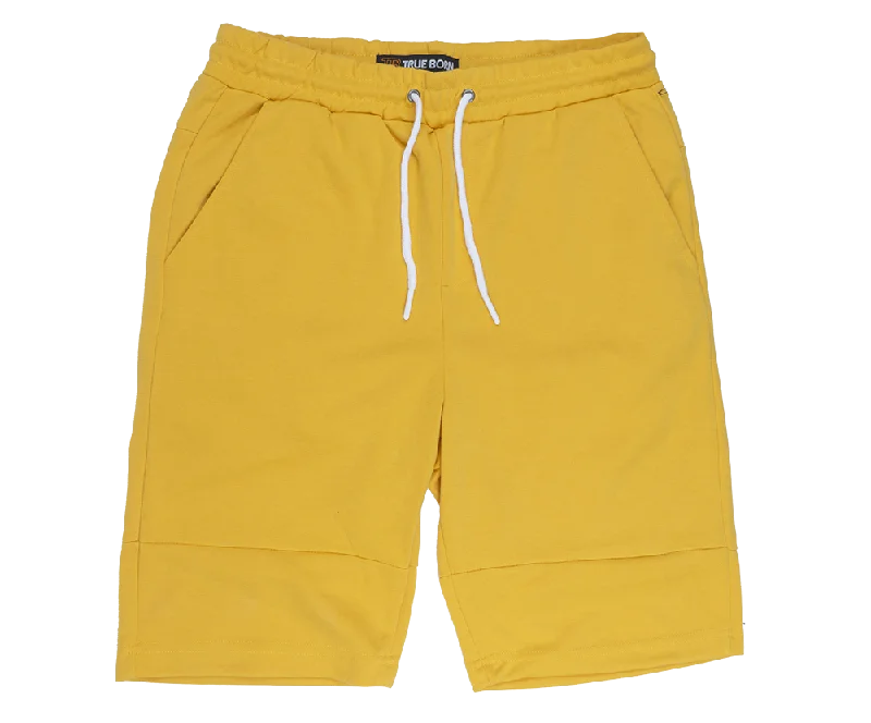 Men's slim stretch pants-TRUE BORN ATHLETIC SHORTS YELLOW - TS723