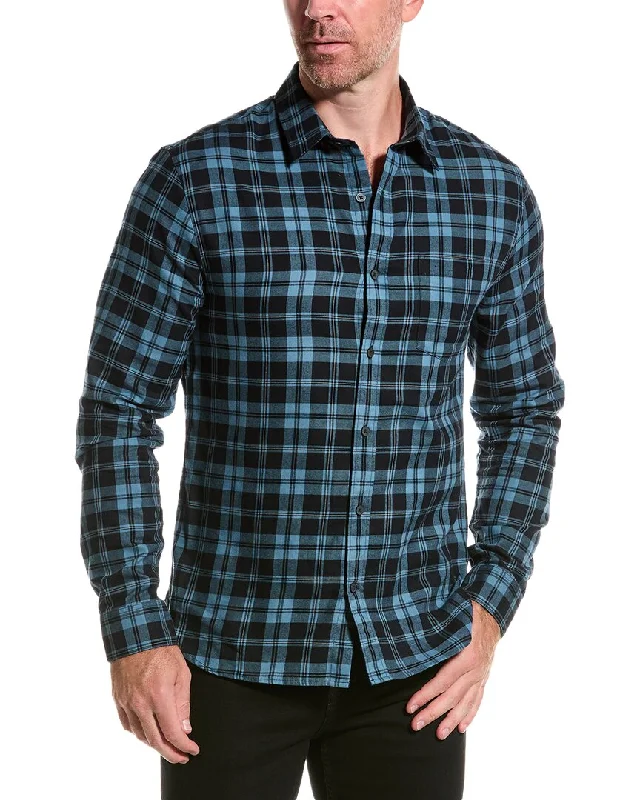 Men's short-sleeve button-up shirt-Vince Sailwind Plaid Shirt