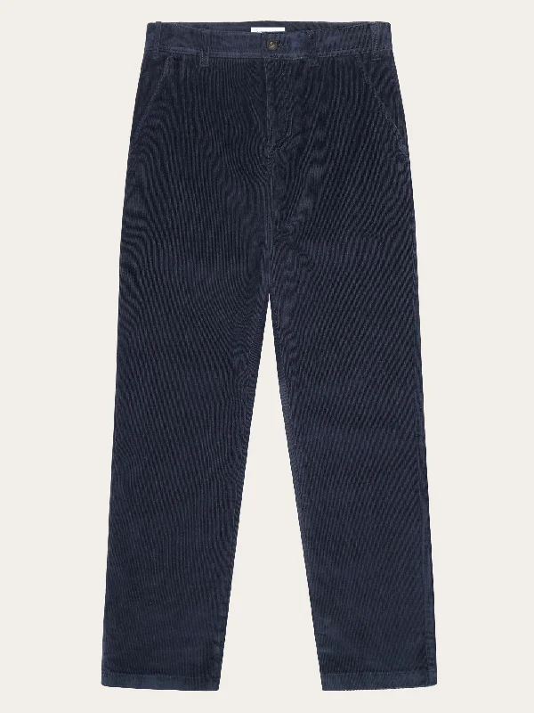 Men's comfy slim pants-Organic Cotton Chuck Corduroy Pants GOTS - Night Sky