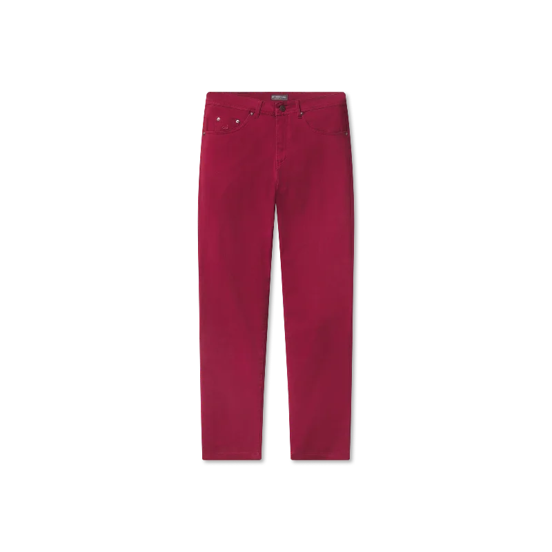 Men's tailored stretch jeans-Brazos Stretch Twill Pant - Maroon