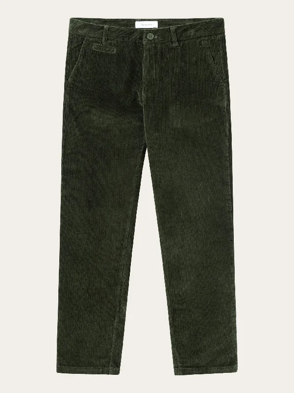 Men's formal slim pants-CHUCK regular 8-wales corduroy chino pants - Forrest Night