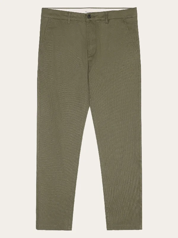 Men's relaxed denim jeans-Chuck Regular Canvas Pant - GOTS/Vegan - Burned Olive