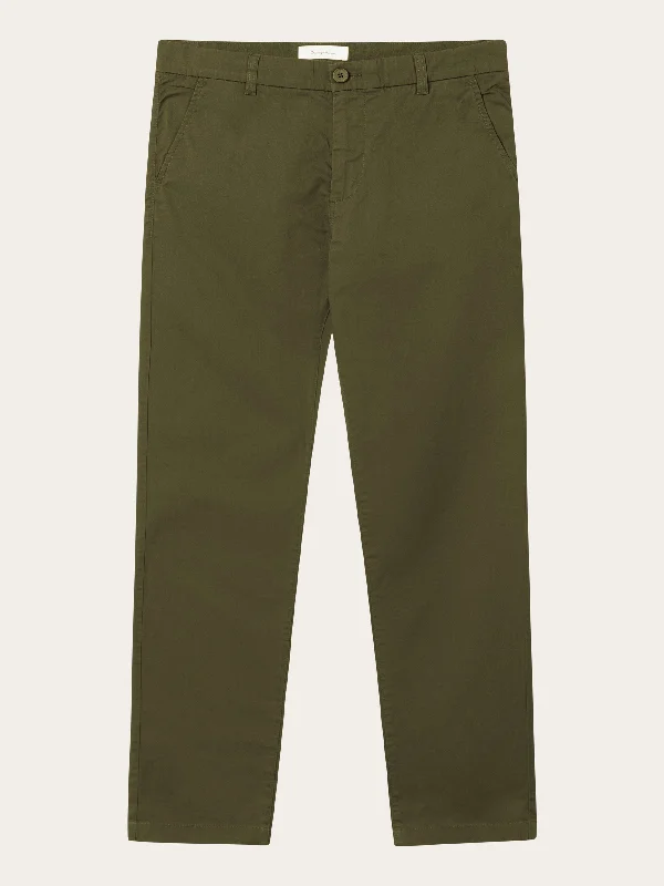 Men's durable slim pants-CHUCK regular chino poplin pant - Burned Olive