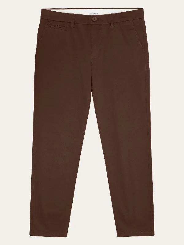 Men's trendy jogger pants-CHUCK regular twill chino pants - Demitasse (brown)