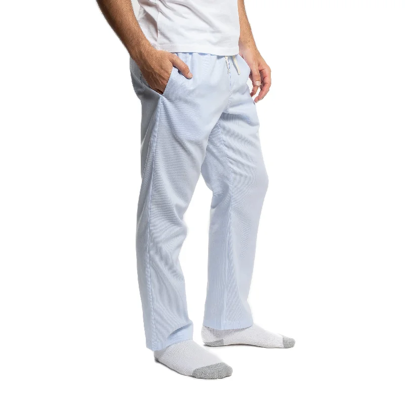 Men's modern khaki pants-Cotton Pajama Pants - Blue Pinstripe