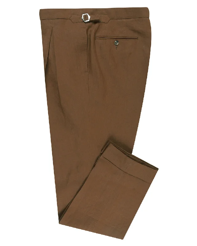 Men's formal black dress pants-Dugdale Tobacco Linen