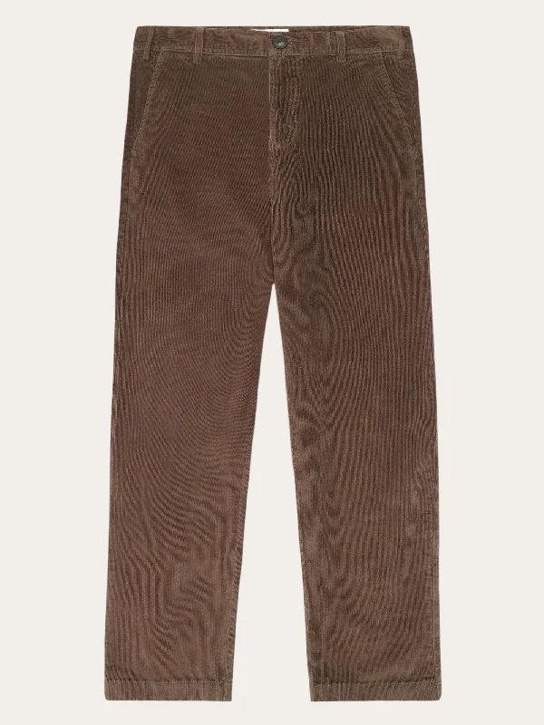 Men's durable cargo pants-FLINT wide corduroy chino pants - Demitasse (brown)