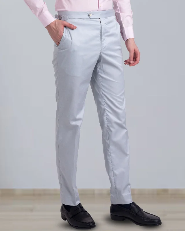 Men's skinny stretch jeans-Grey Cotton Dress Pant