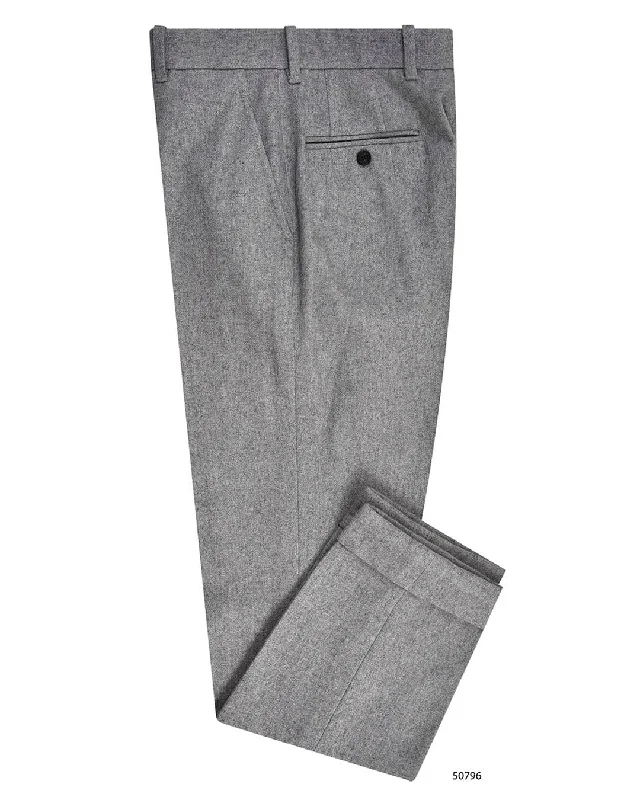 Men's relaxed chino pants-Grey Wool Flannel Dress Pant