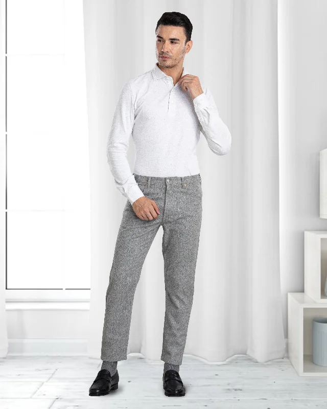 Men's classic straight jeans-Grey Wool Jeans