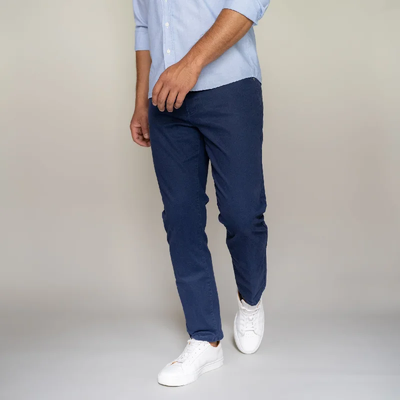 Men's modern jogger pants-Italian 5-Pocket Pants - Navy