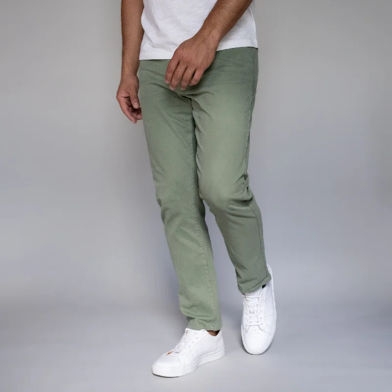 Men's slim fit khaki pants-Italian 5-Pocket Pants - Sage