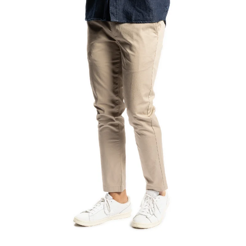 Men's rugged khaki pants-Lightweight Stretch Chinos Slim Fit - Khaki