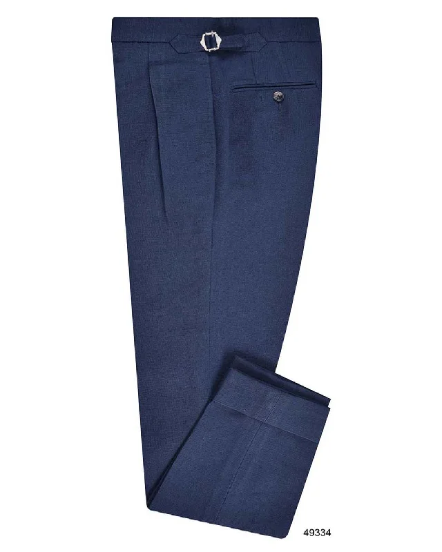 Men's durable cargo pants-Linen Cotton Canvas: Navy