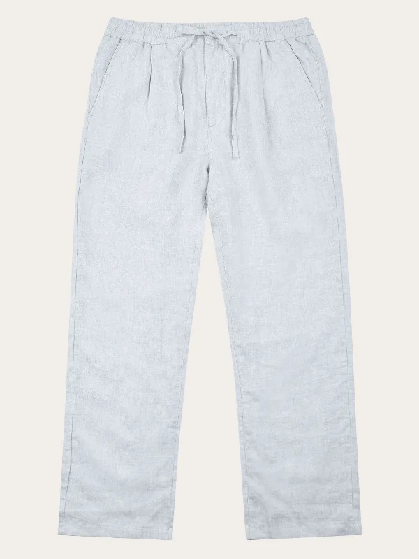 Men's formal cargo pants-Loose linen pant - Dusk Blue