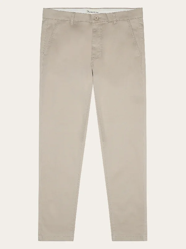 Men's relaxed jogger pants-LUCA slim twill chino pants - Light feather gray