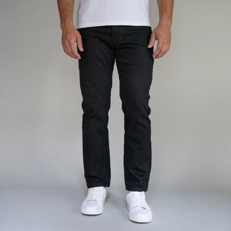 Men's trendy cargo pants-Premium Italian Denim Skinny Fit - Black