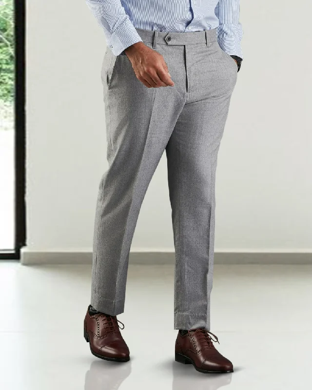 Men's tailored jogger pants-Vitale Barberis Canonico - Flannels  Light Grey Dress Pant