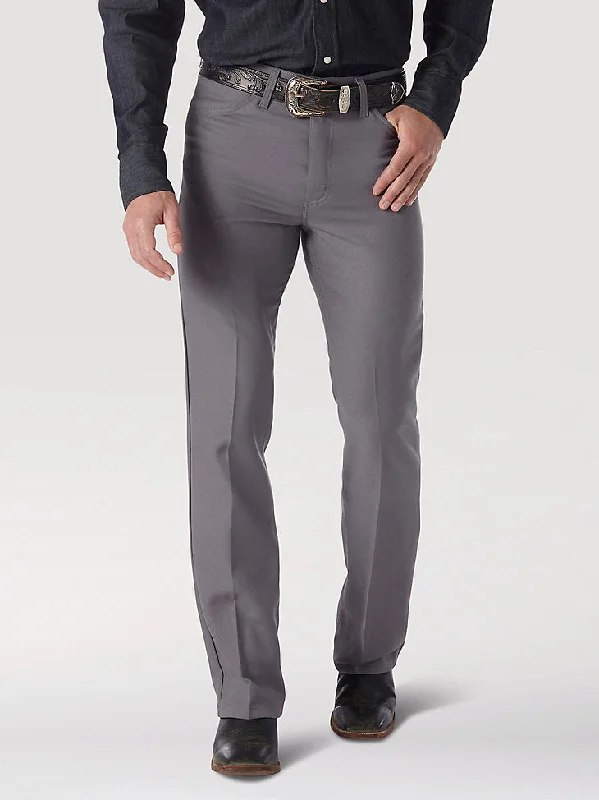 Men's comfy slim pants-Wrangler Men's Wrancher Gray Dress Pants