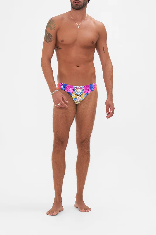 men's colorful briefs pack-MENS ATHLETIC SWIM BRIEF - FULLY CRYSTALLED DANCING WITH DESTINY