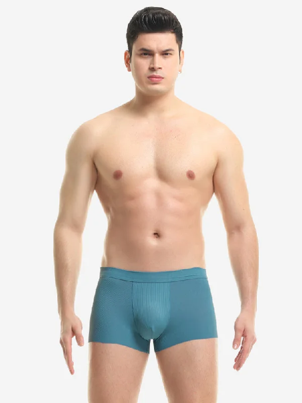 men's plus-size boxer briefs for fit-4 Pack Men's Ice Silk Seamless Trunks Underwear