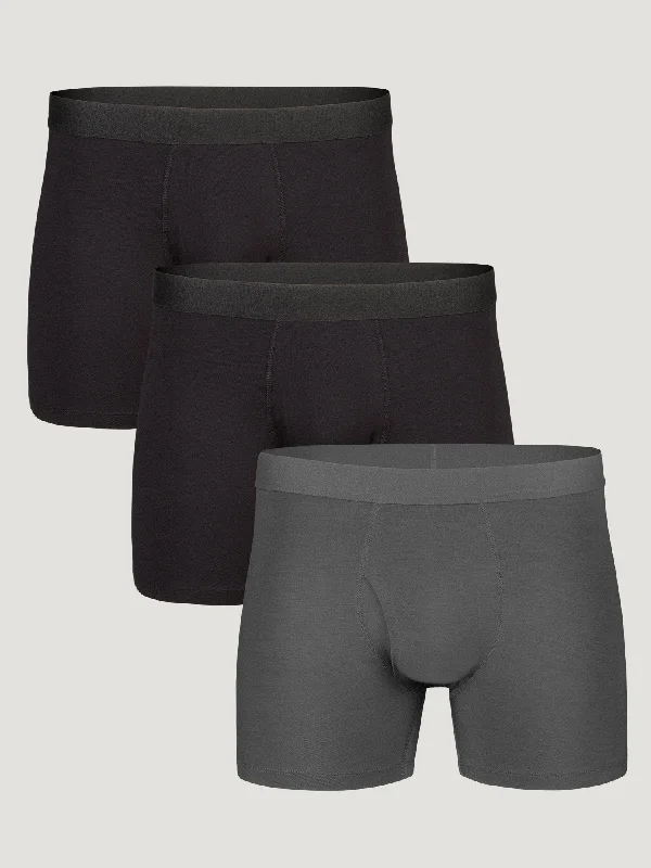 men's modal trunks-Boxer Brief Basic 3-Pack