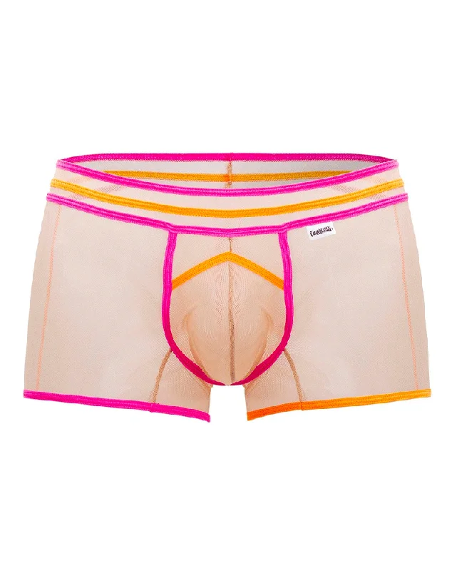 men's plus-size boxer briefs for fit-Candyman 99657 Tulle Trunks Beige-neon