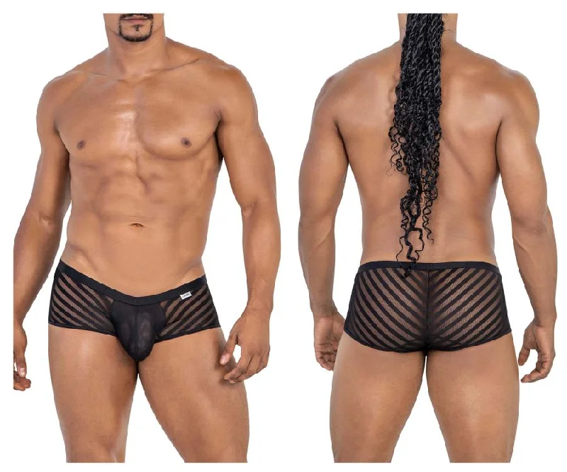 men's premium underwear for quality-CandyMan 99790 Mesh Trunks Color Black