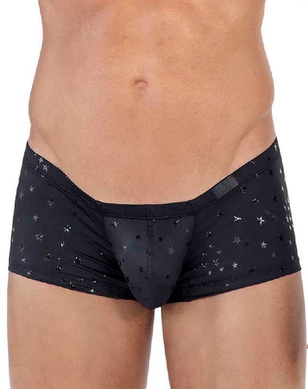 men's anti-odor underwear for long days-Clever 1632 Illusion Trunks Black