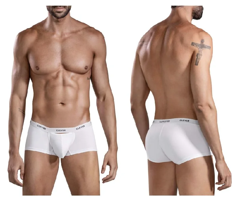 men's casual underwear for lounging-Clever 1677 Luxury Trunks Color White