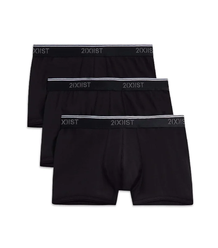 men's designer trunks-Cotton Stretch No-Show Trunk 3-Pack