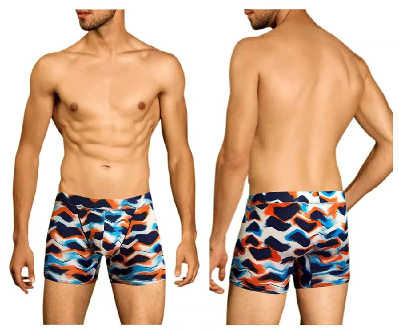 men's hypoallergenic trunks-Doreanse 1900-PRN Waves Boxer Color Printed