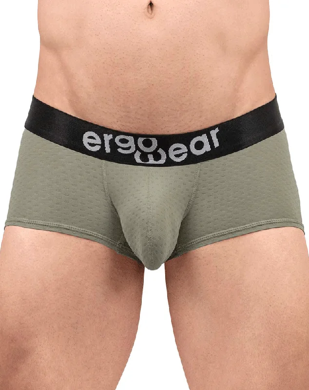 men's patterned underwear for style-Ergowear Ew1679 Max Flow Trunks Smoke Green