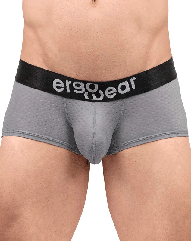 men's compression boxer briefs for support-Ergowear Ew1684 Max Flow Trunks Gray