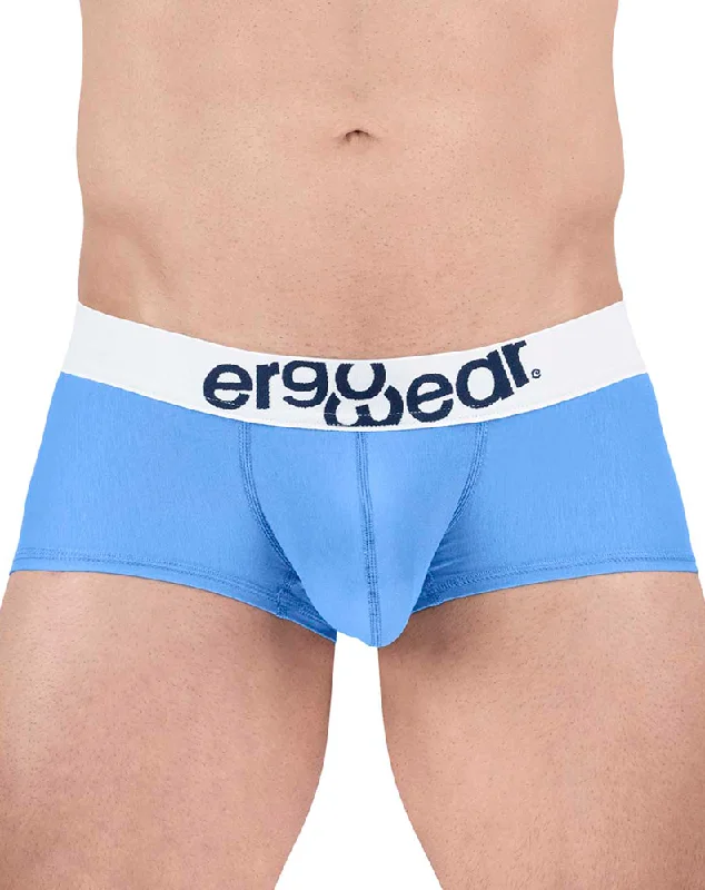 men's stretch underwear for flexibility-Ergowear Ew1713 Max Cotton Trunks Light Blue