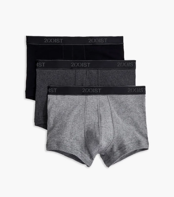 men's soft briefs for gentle touch-Essential Cotton No-Show Trunk 3-Pack