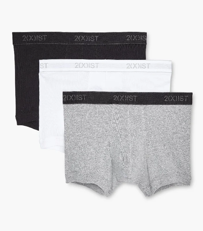 men's seamless boxer shorts for no lines-Essential Cotton No-Show Trunk 3-Pack