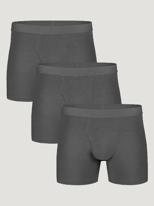 men's luxury trunks-Graphite Boxer Briefs 3-Pack